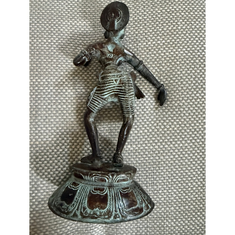 Dhokra Tribal Dancer Figurine Antique‎ Bronze India 9in Verdigris As-Is Vintage